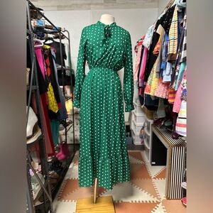Green Polka Dot Maxi Dress